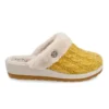 Cloth Woman Slipper Black Yellow