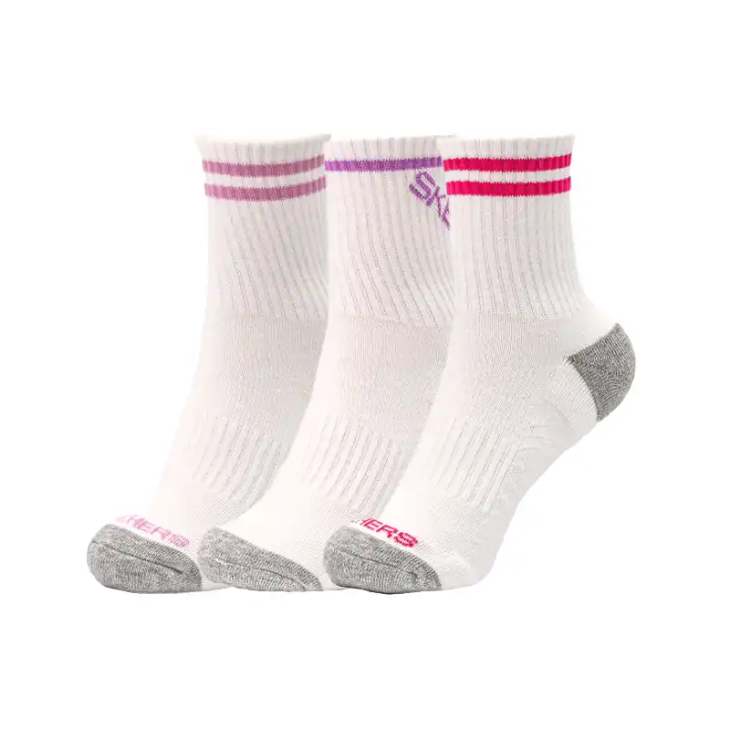 3Pk Womens 1/2 Terry Qtr Crew