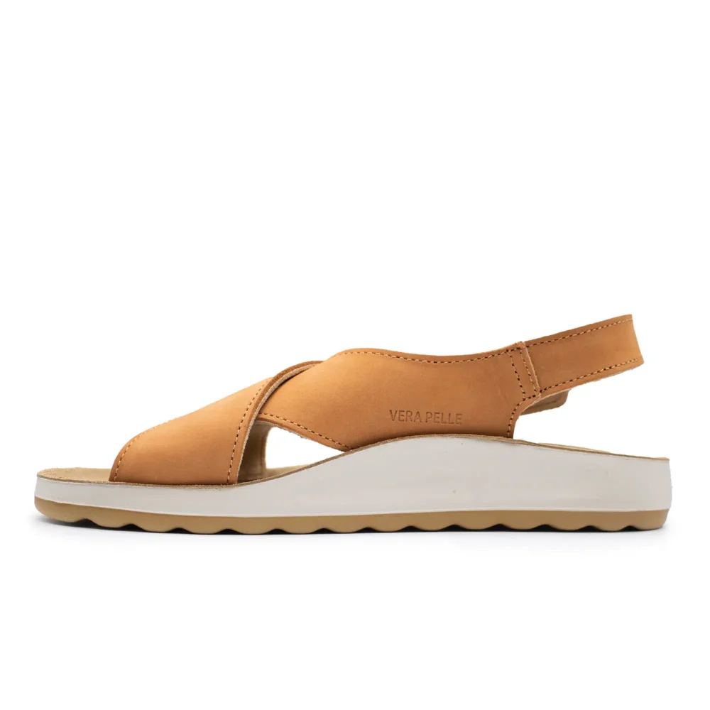 Leather Woman Sandal Tan – Image 3
