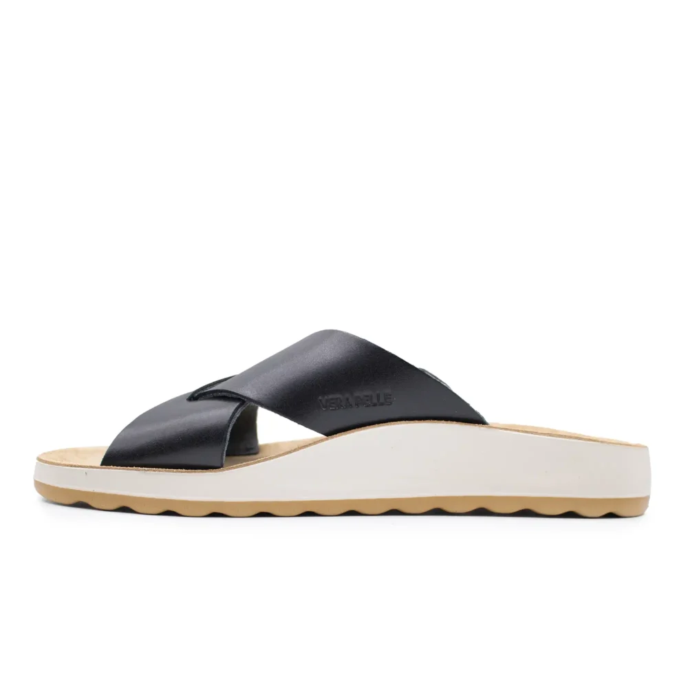Leather Woman Slipper Black – Image 3
