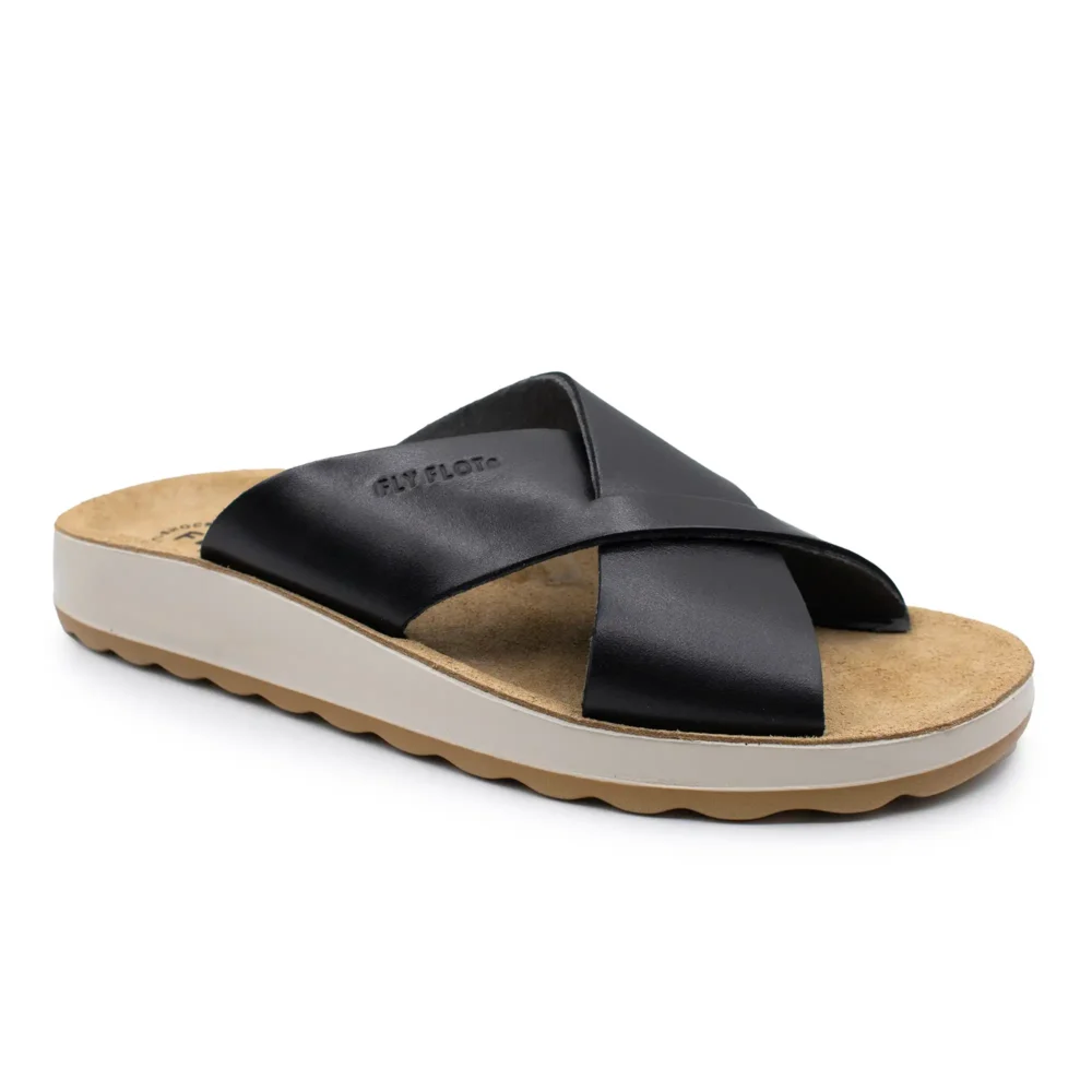 Leather Woman Slipper Black – Image 2