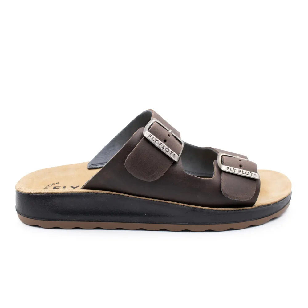 Leather Man Slipper Dark-Brown – Image 1