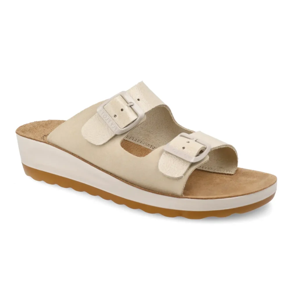 Leather Woman Slipper Ivory – Image 2