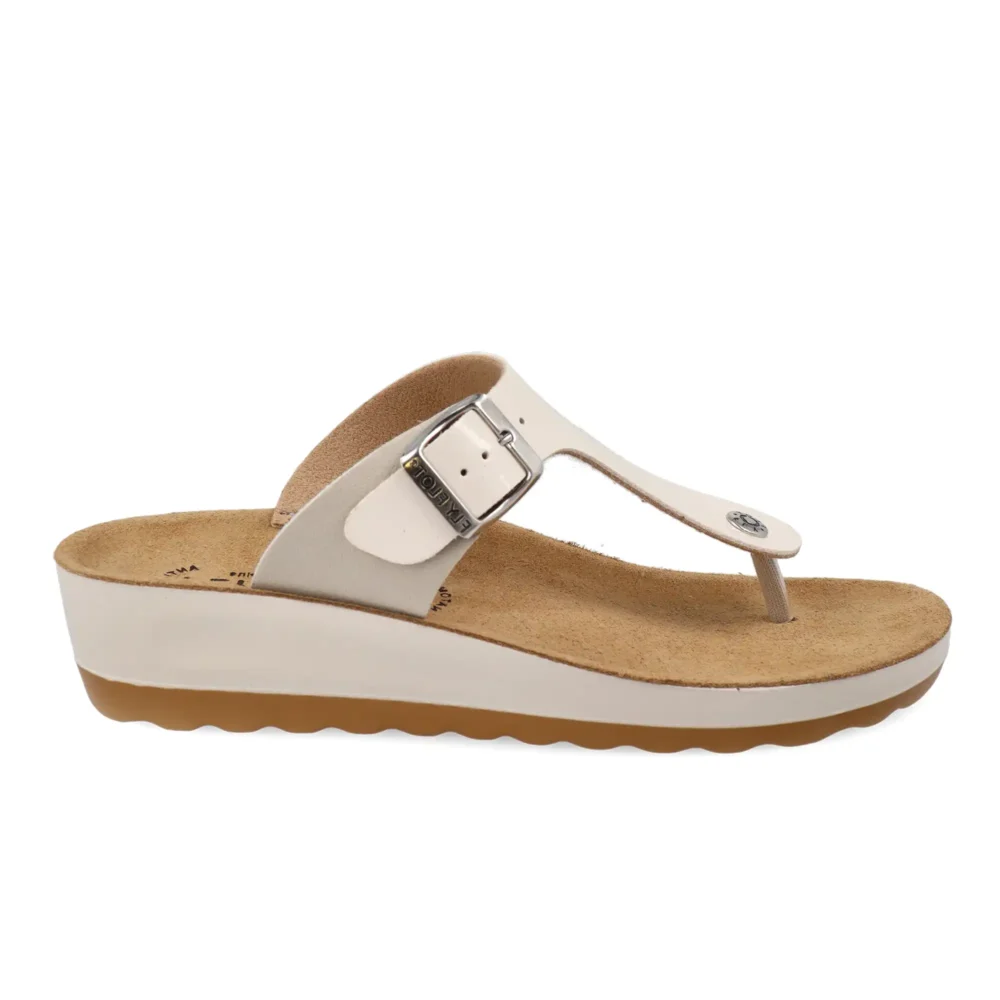 Synthetic Woman Slipper Ivory – Image 1