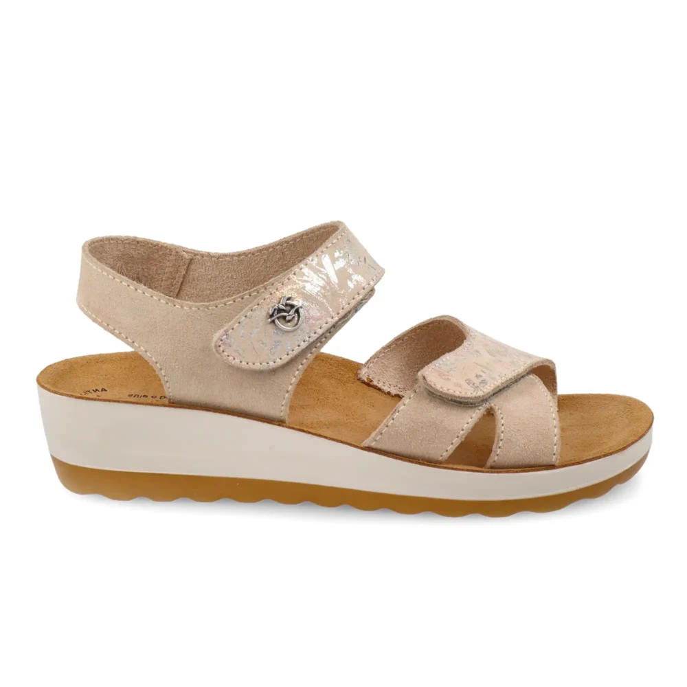 Leather Woman Sandal Beige – Image 1