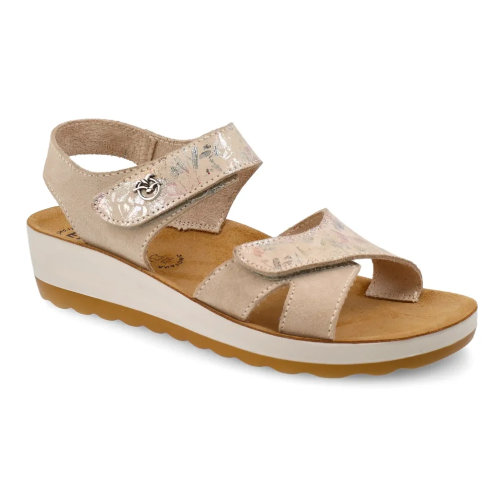 Leather Woman Sandal Beige – Image 2