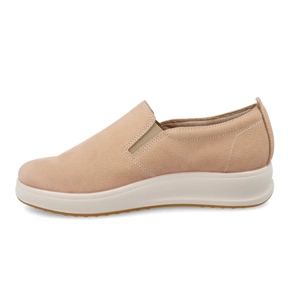 Leather Woman Shoe Beige – Image 3