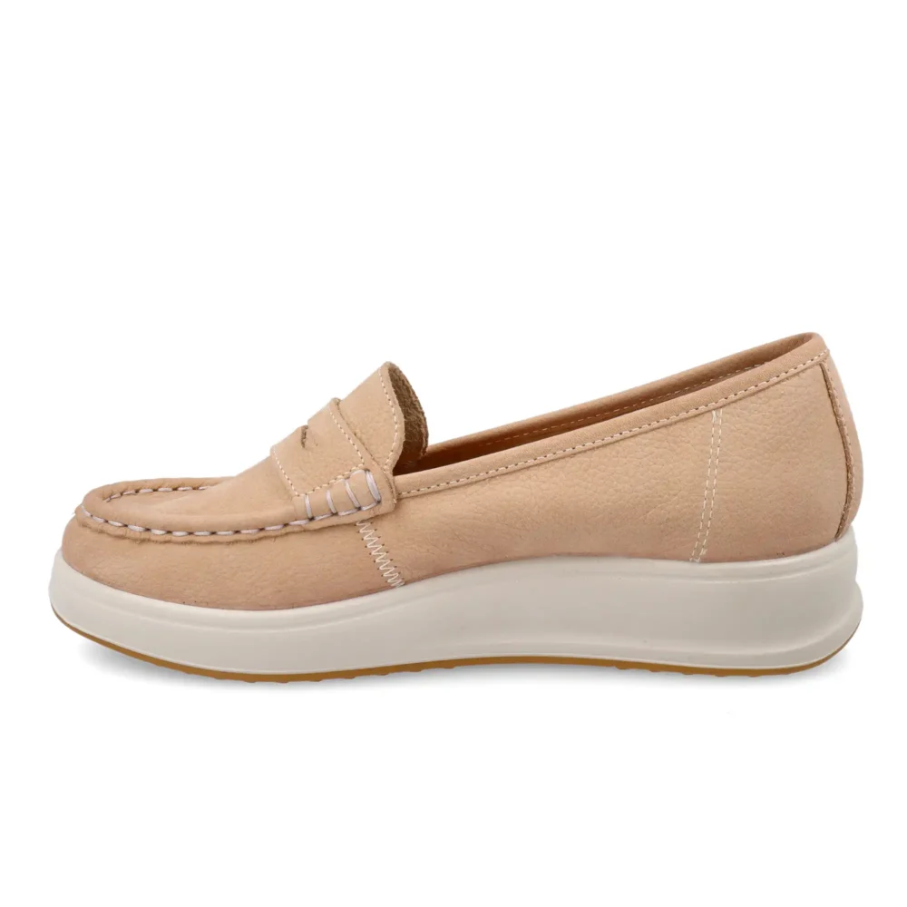 Leather Woman Shoe Beige – Image 3