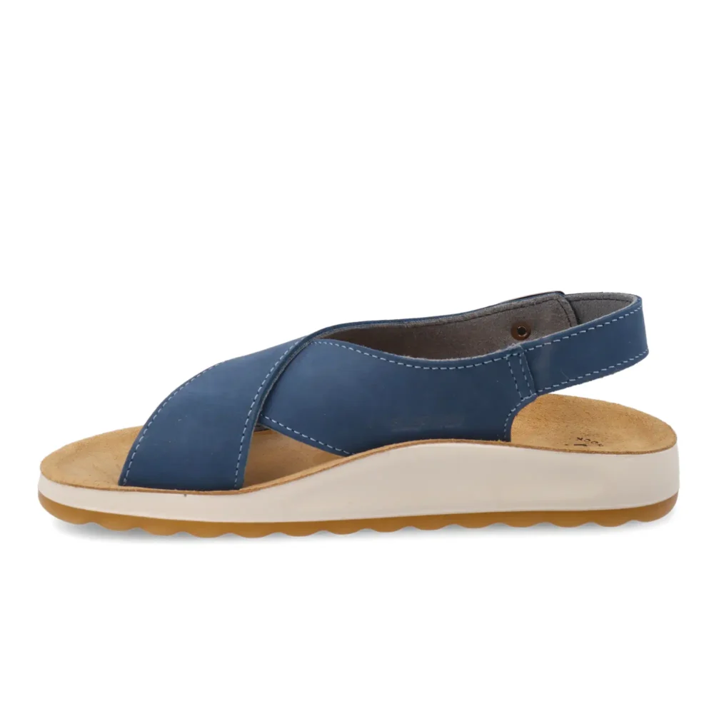 Leather Woman Sandal Blue – Image 3