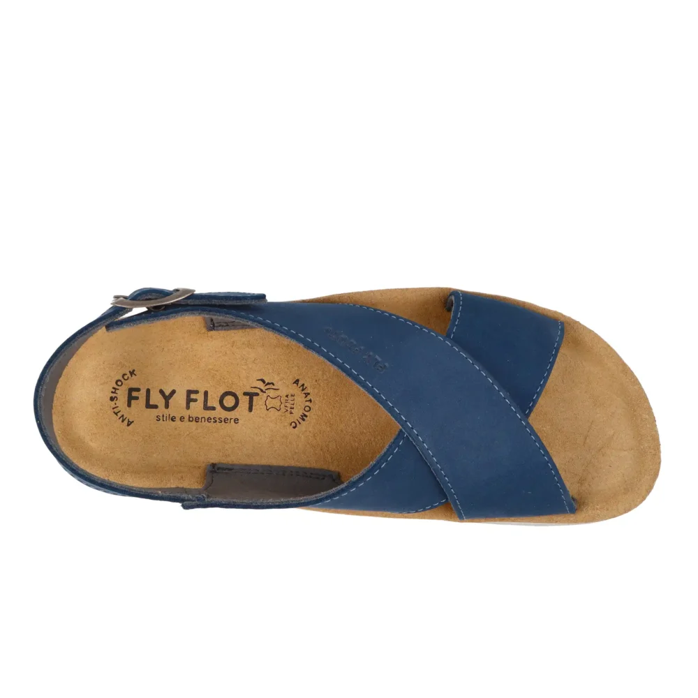 Leather Woman Sandal Blue – Image 4