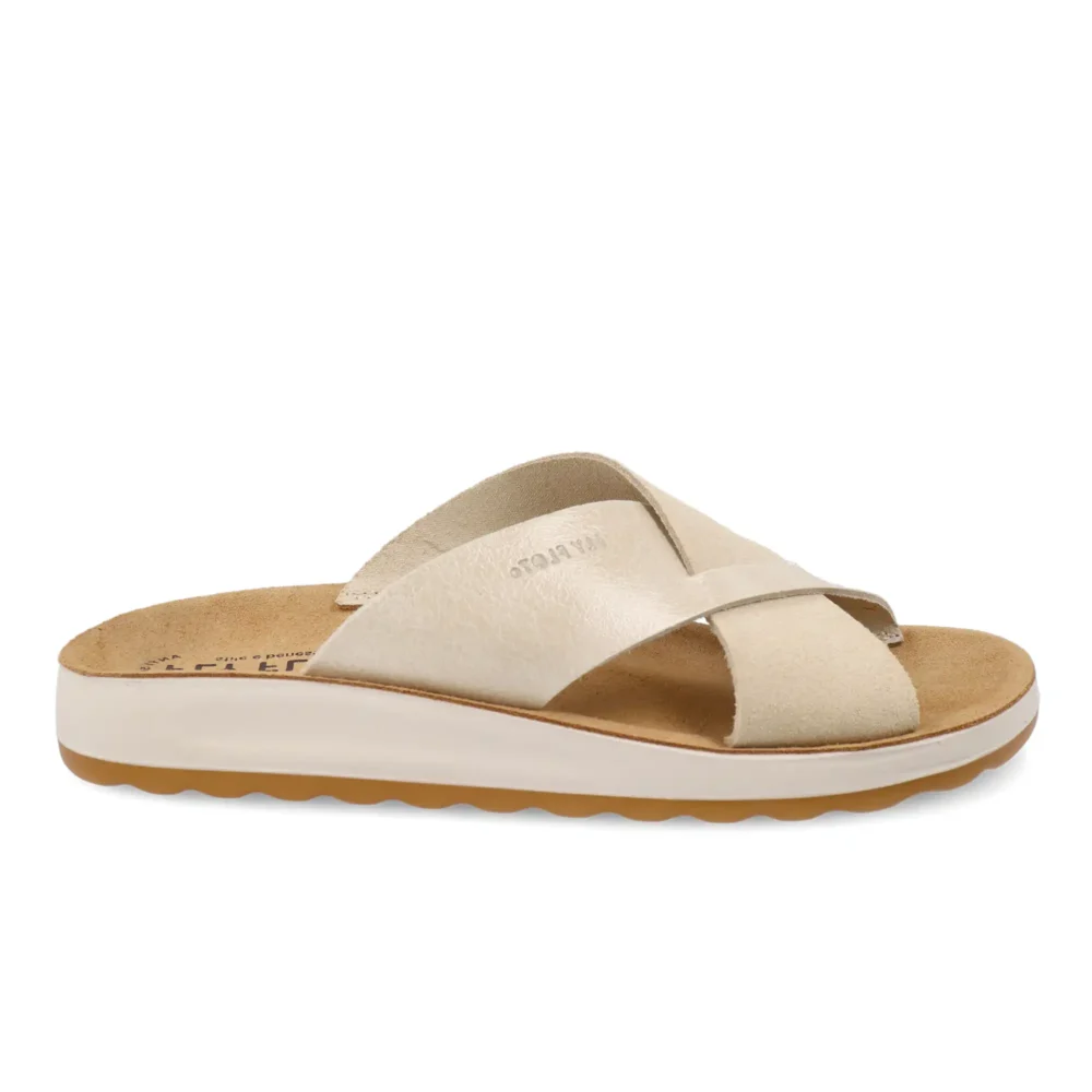 Leather Woman Slipper Ivory