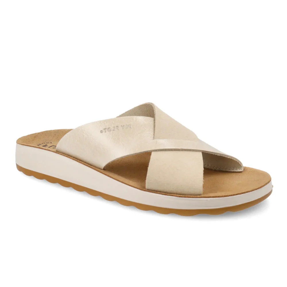 Leather Woman Slipper Ivory – Image 2