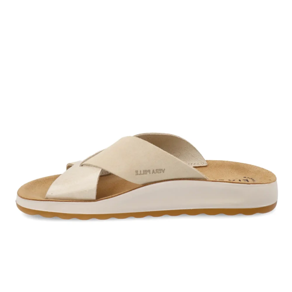 Leather Woman Slipper Ivory – Image 3