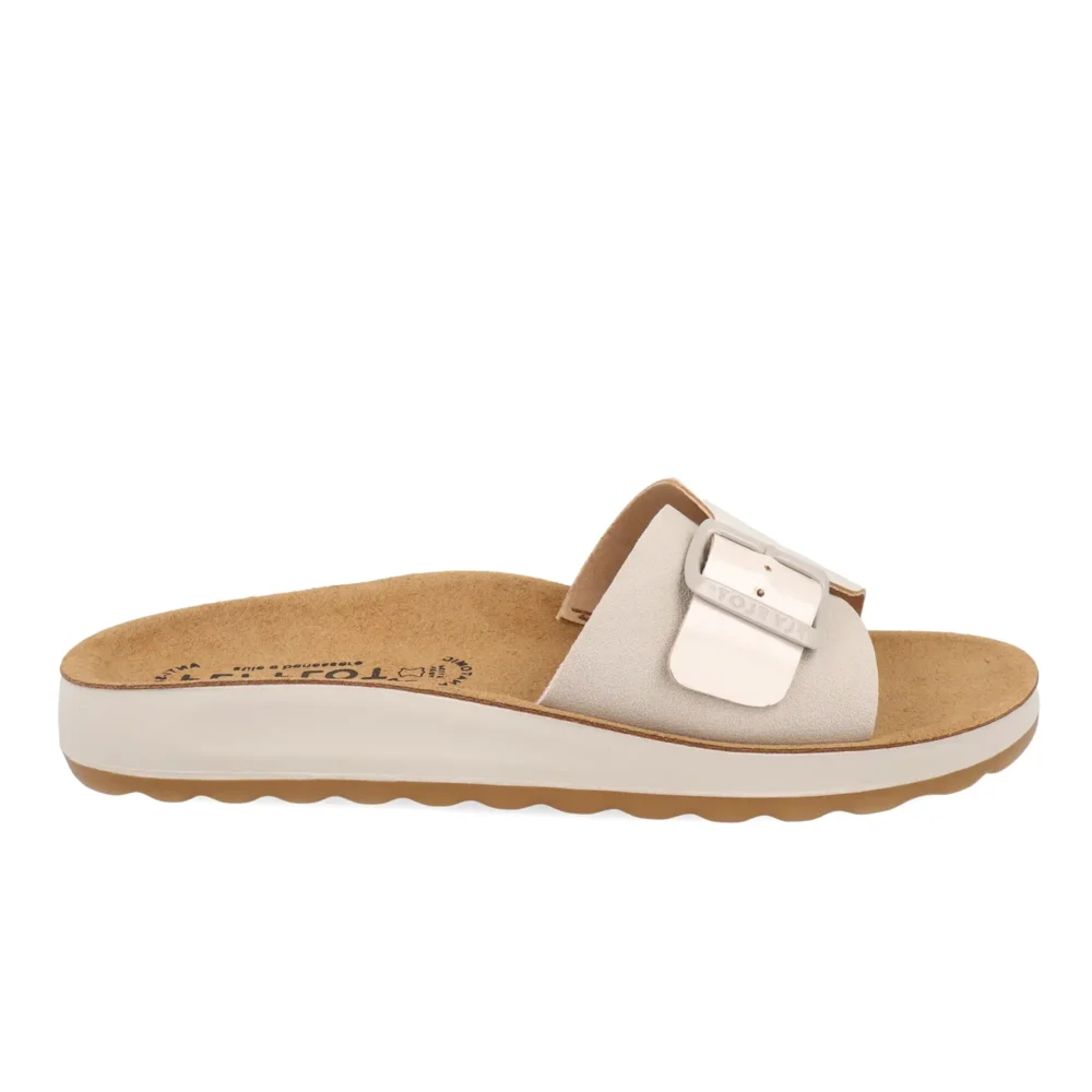 Synthetic Woman Slipper Ivory – Image 1