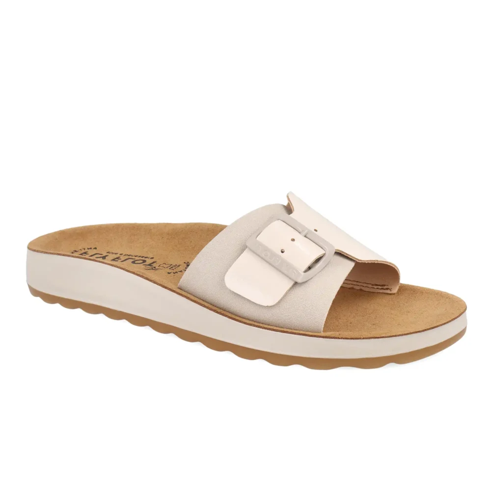 Synthetic Woman Slipper Ivory – Image 2