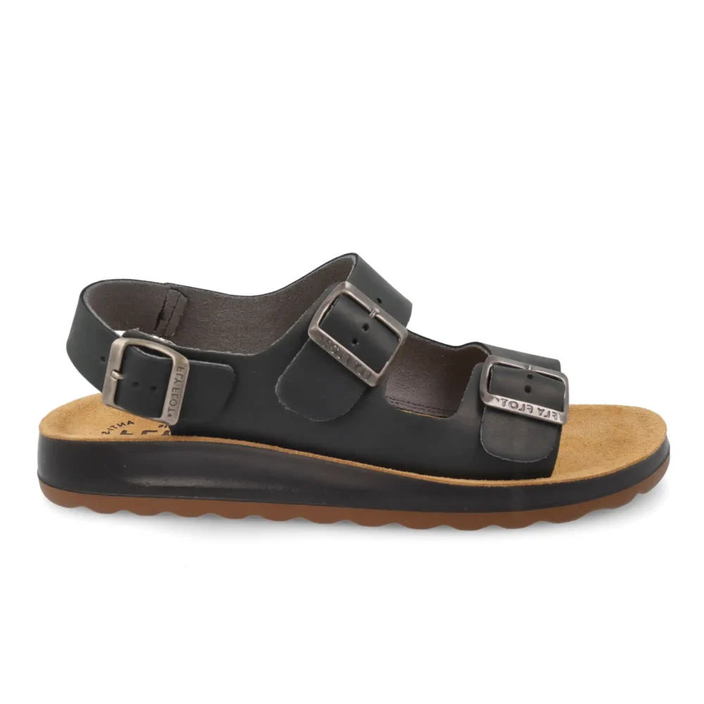 Leather Man Sandal Black – Image 1