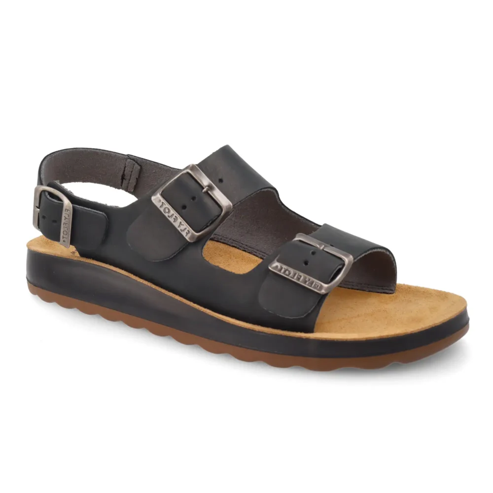 Leather Man Sandal Black – Image 2