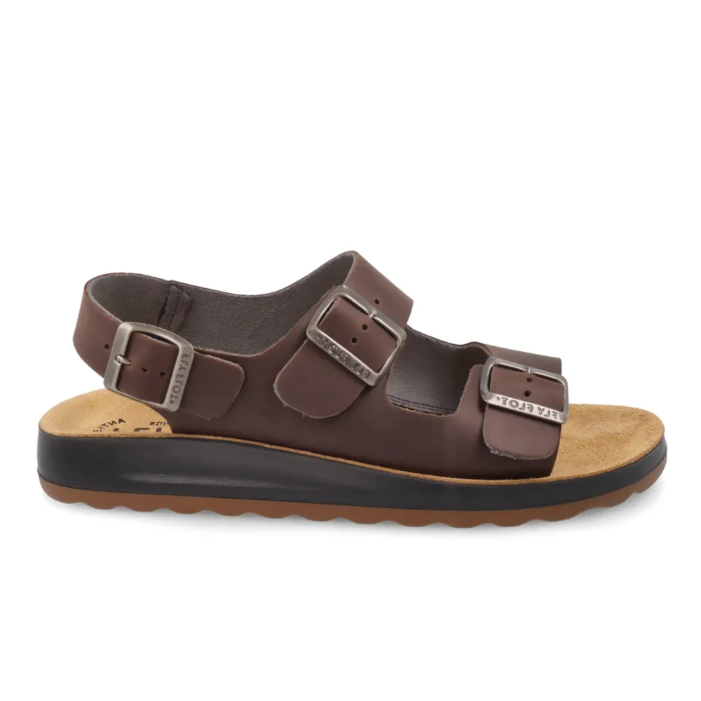 Leather Man Sandal Dark-Brown – Image 1