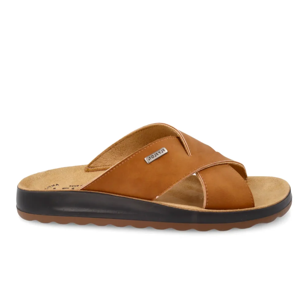 Synthetic Man Slipper Tan – Image 1