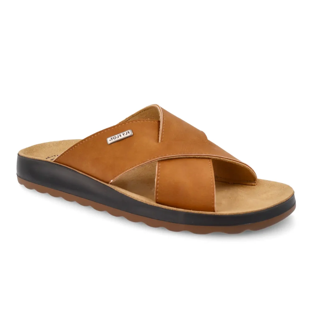 Synthetic Man Slipper Tan – Image 2
