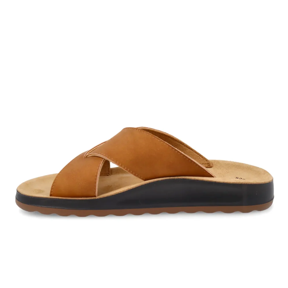 Synthetic Man Slipper Tan – Image 3