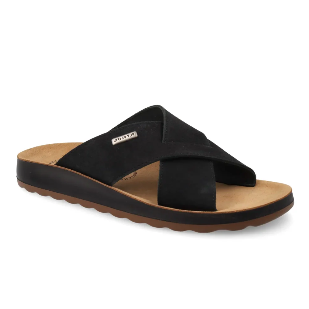 Leather Man Slipper Black – Image 2