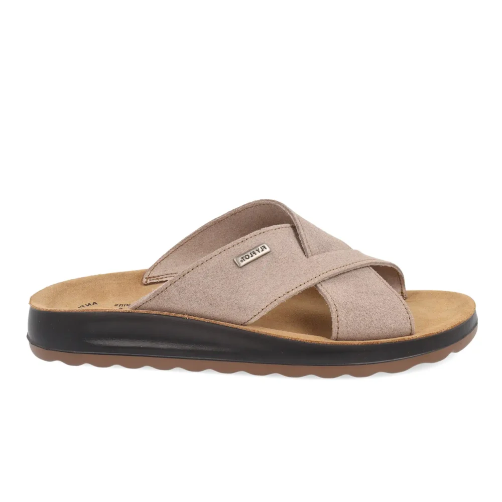Leather Man Slipper Taupe – Image 1