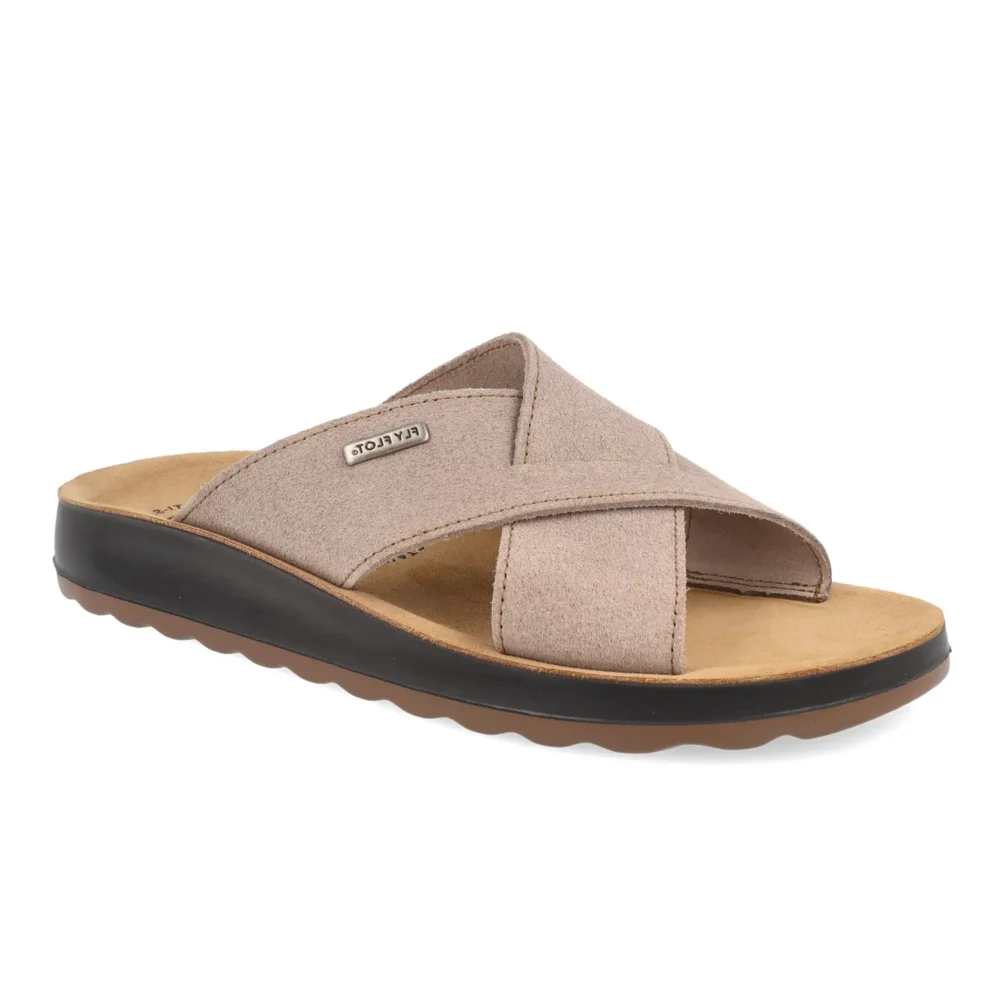 Leather Man Slipper Taupe – Image 2