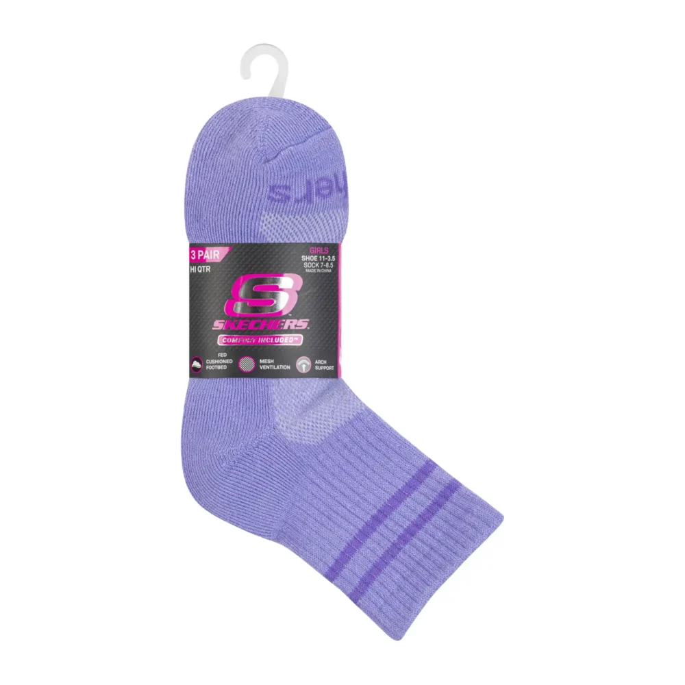 3PK GIRLS 1/2 TERRY HIGH QTR CREW – Image 2