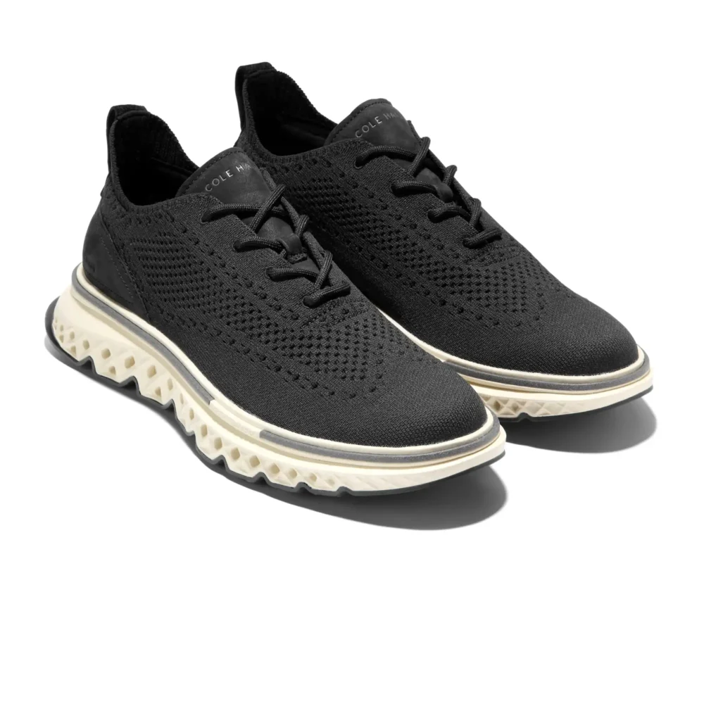 5.Zerogrand Stitchlite Wingtip Oxford Black Ivory – Image 5