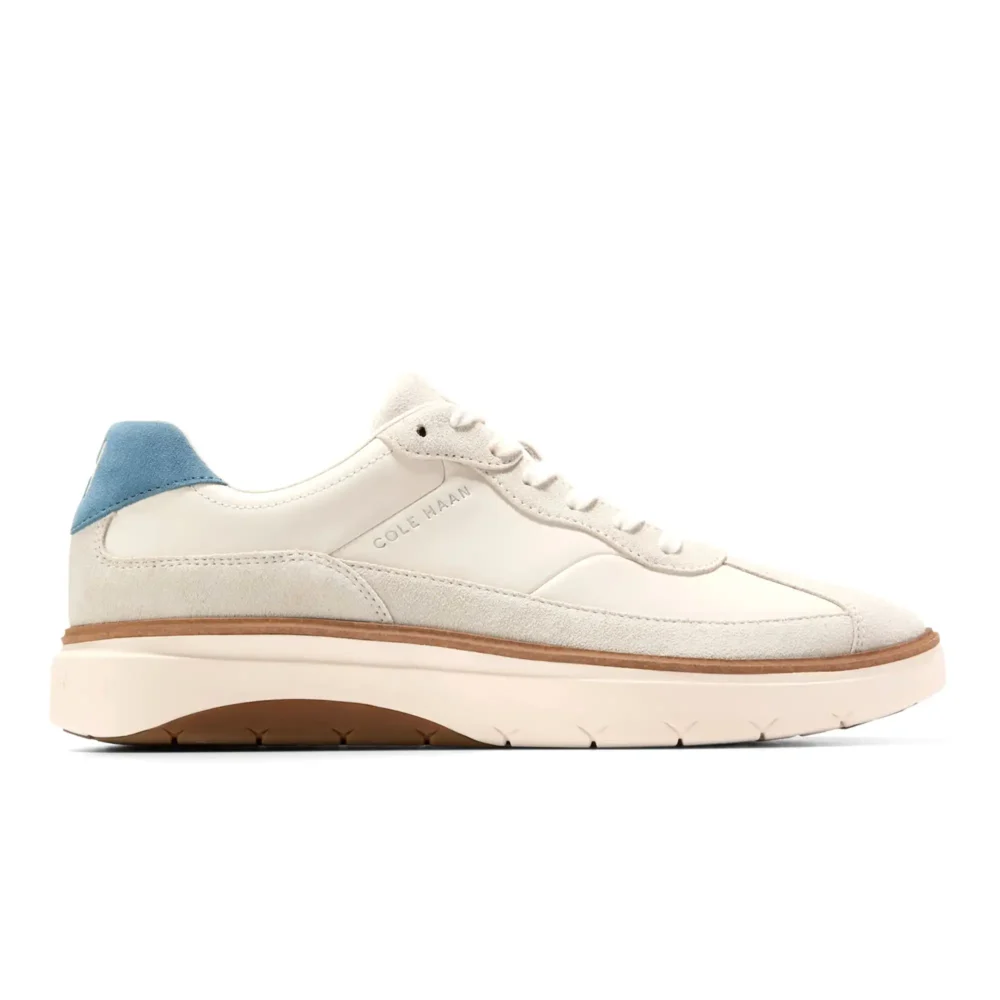 Grandpro Featherarc Bike Toe Sneaker Ivory Provincial Blue  Silver Birch – Image 1