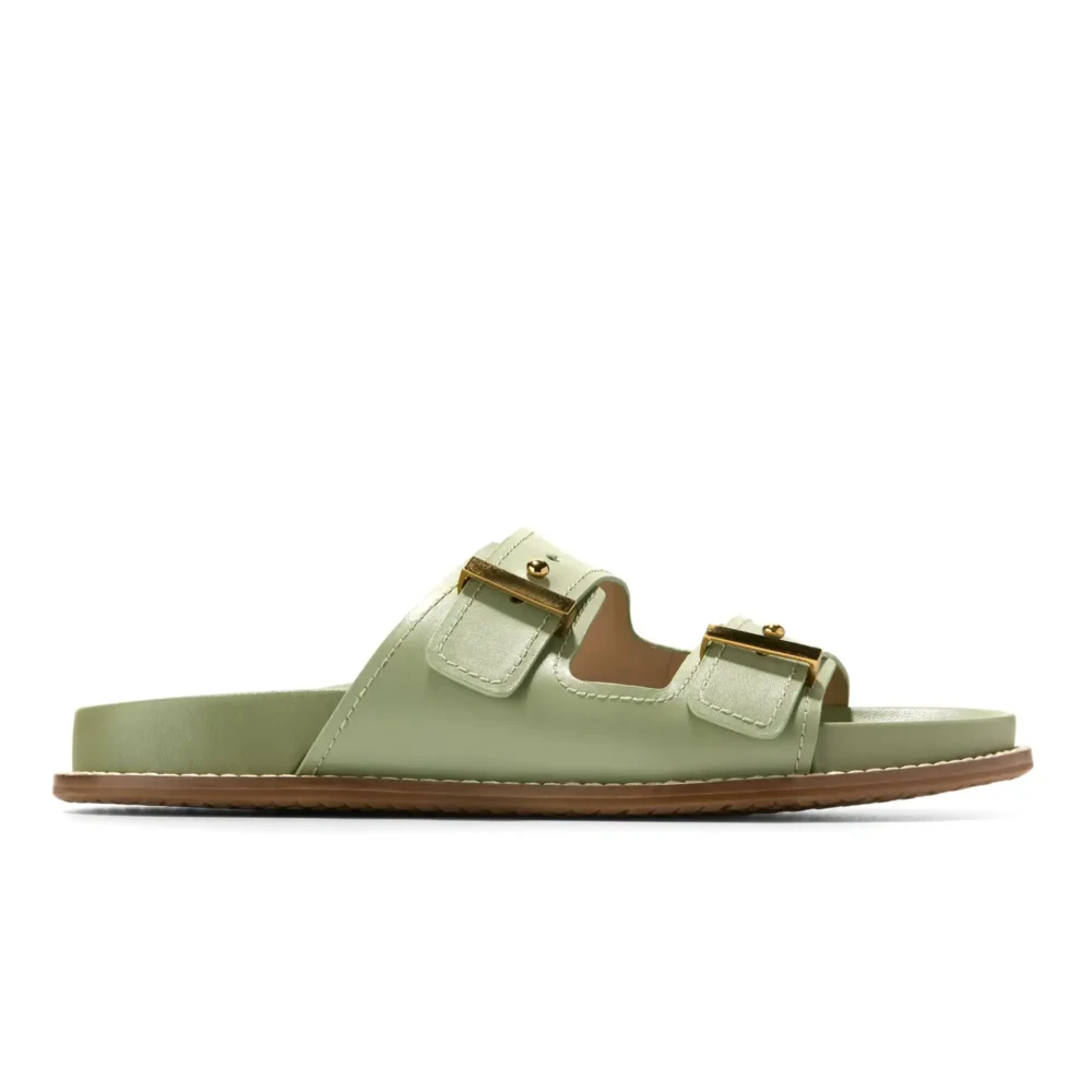 Marisol Footbed Sandals Oil Green Ltr – Image 1