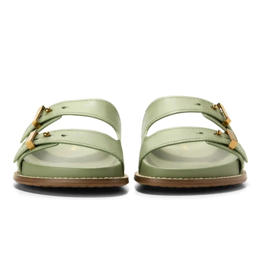 Marisol Footbed Sandals Oil Green Ltr – Image 2