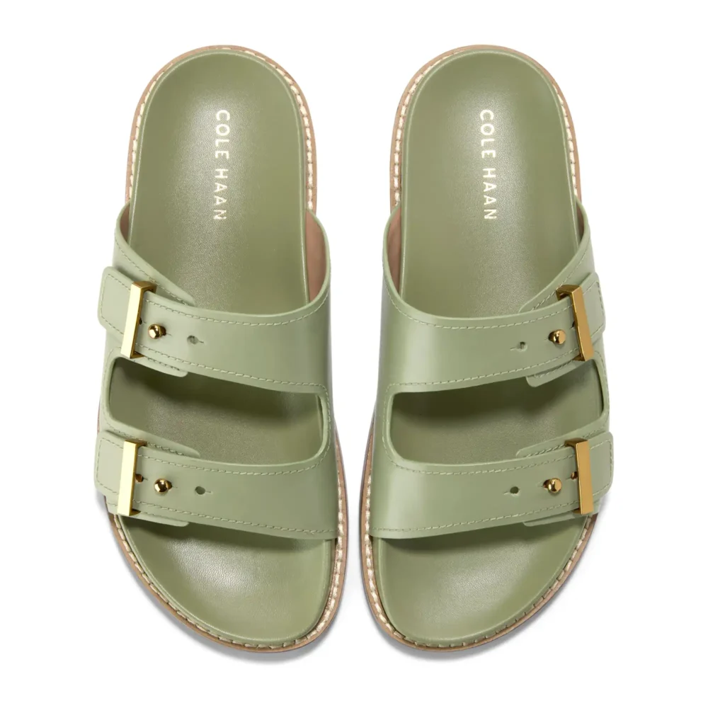 Marisol Footbed Sandals Oil Green Ltr – Image 4