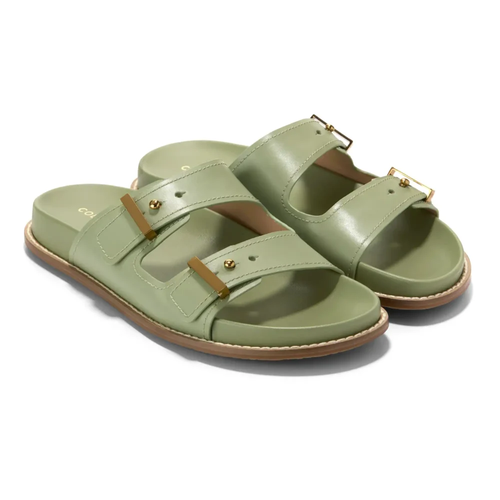 Marisol Footbed Sandals Oil Green Ltr – Image 5