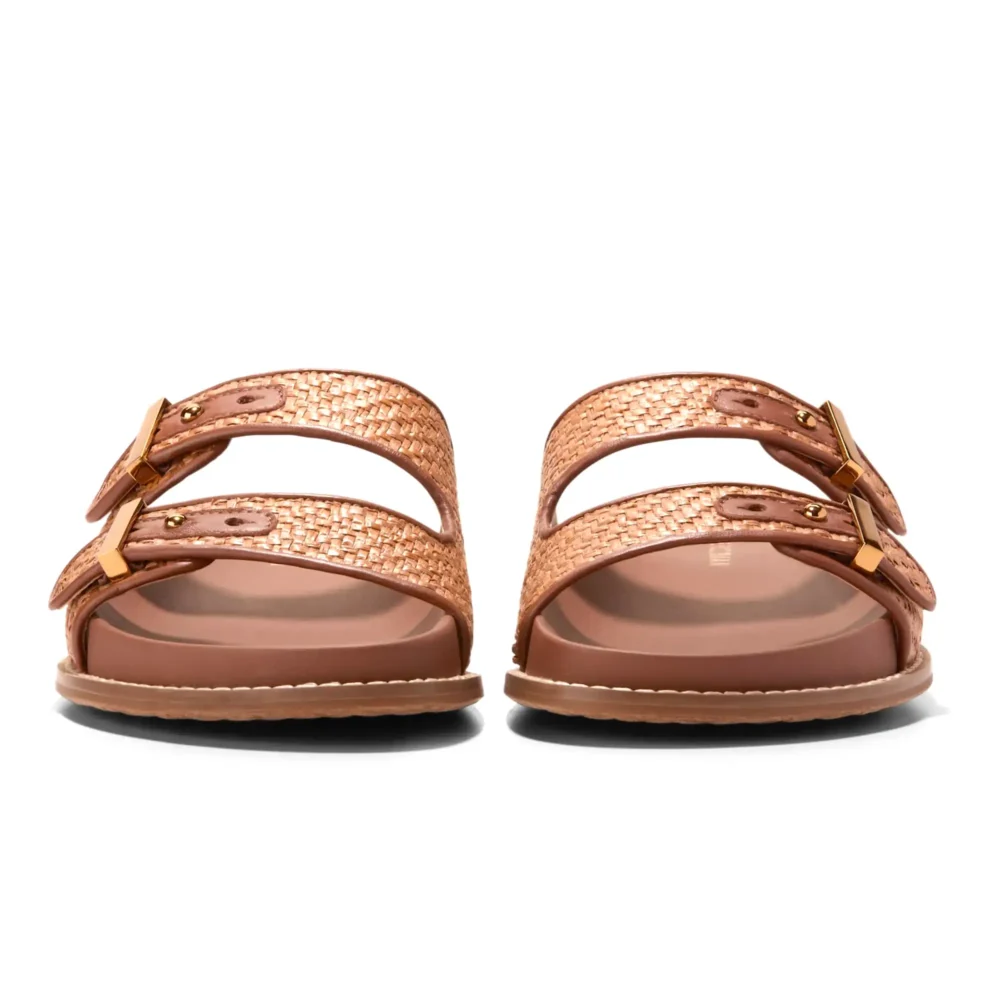 Marisol Footbed Sandals Tan Raffia Ch Dk Cuoio Ltr – Image 2