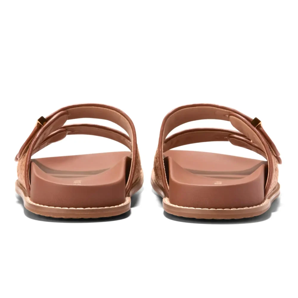 Marisol Footbed Sandals Tan Raffia Ch Dk Cuoio Ltr – Image 3