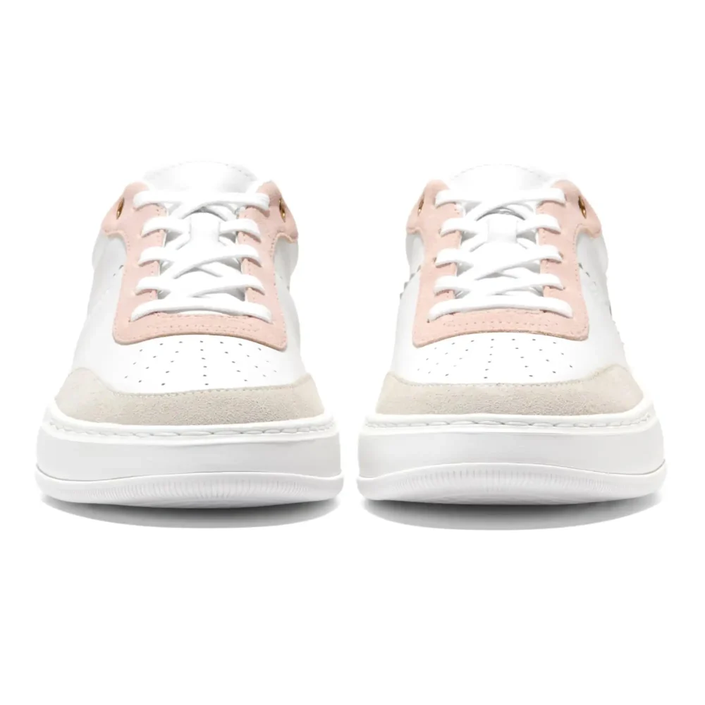 Grandpro Carissa Sneakers White Silver Birch Suede Soft Gold Cameo Rose Snake Print – Image 2