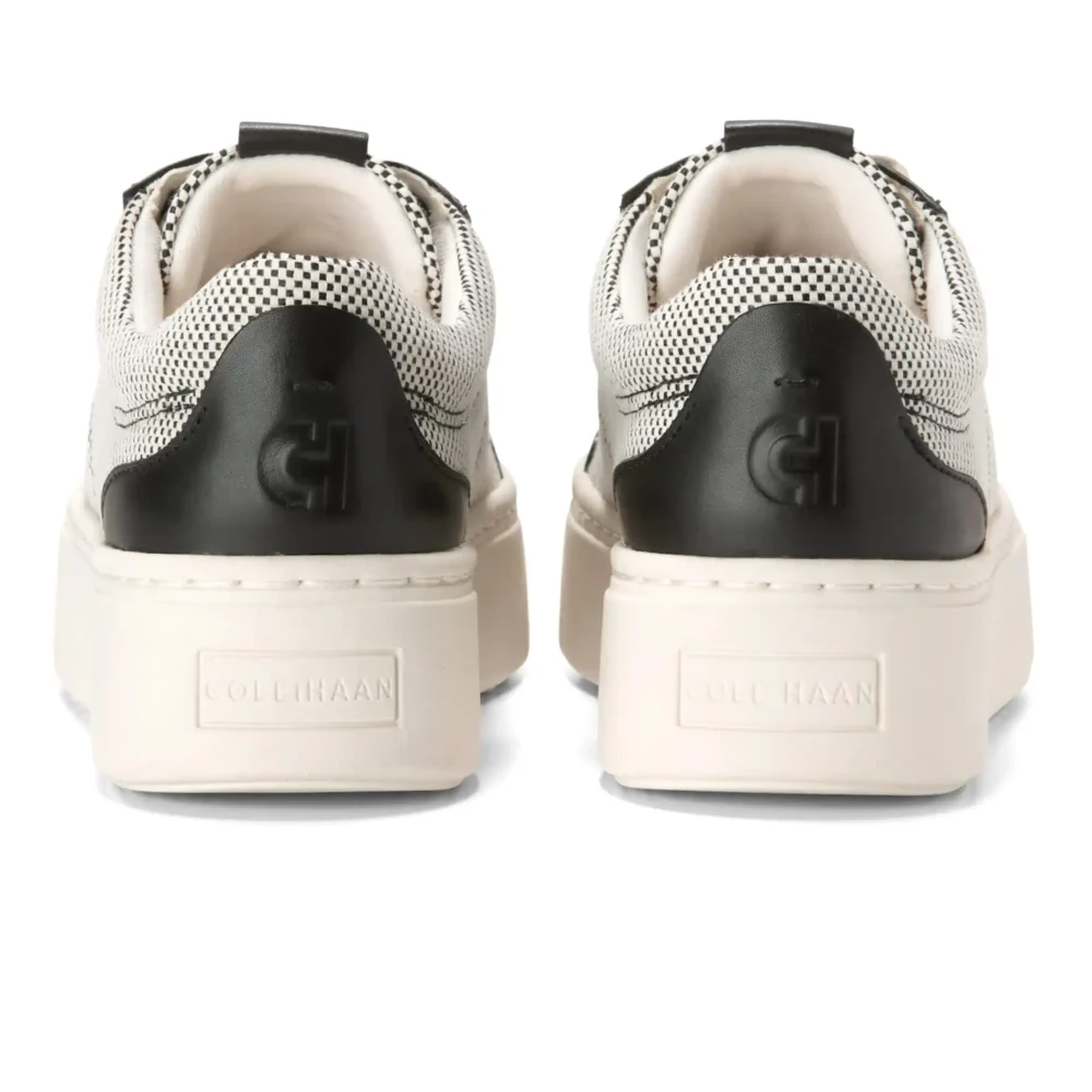 Grandpro Max Platform Sneaker Ivory Canvas Black Leather – Image 3