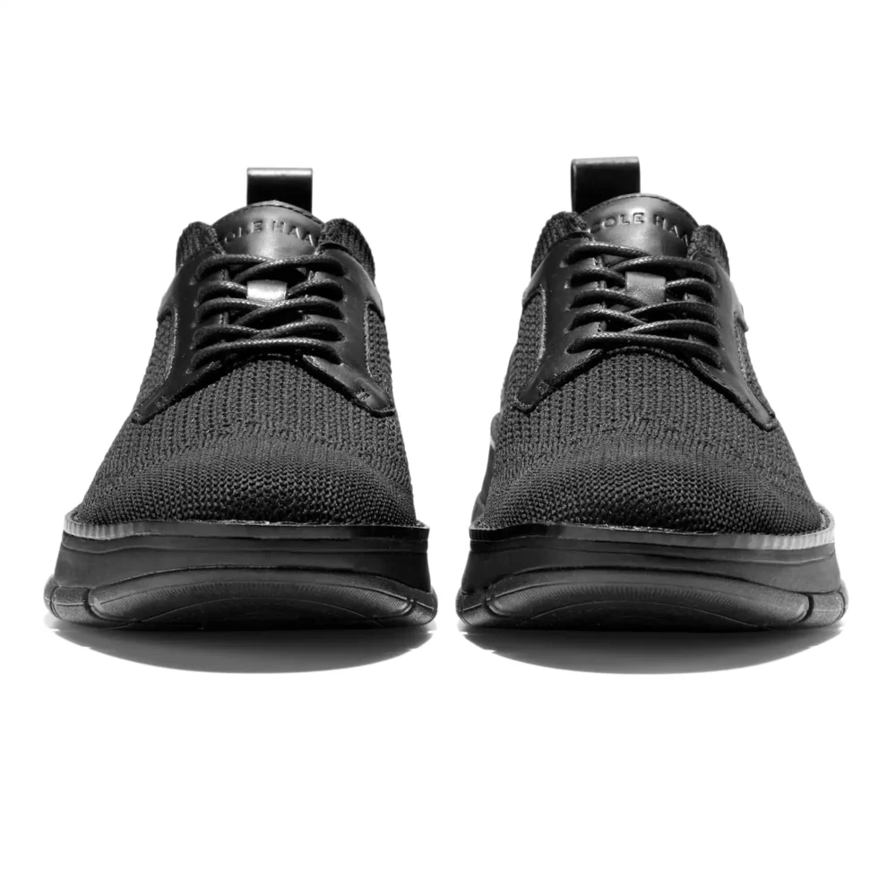 Zerogrand Revel Stitchlite Oxfords Black Knit Leather Black – Image 2
