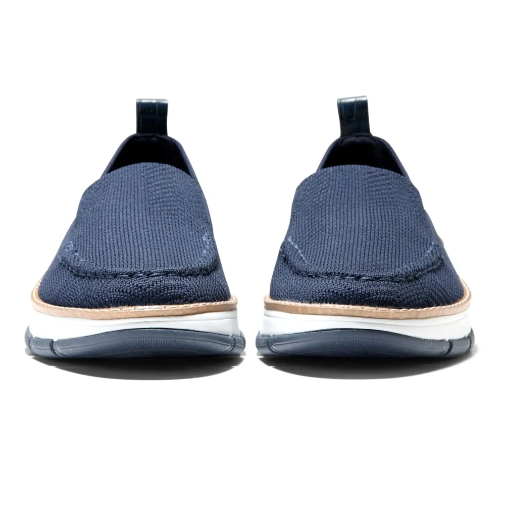 Zerogrand Revel Stitchlite Venetians Navy Blazer Knit Croc Print White – Image 2