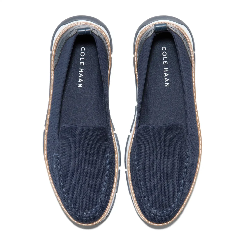 Zerogrand Revel Stitchlite Venetians Navy Blazer Knit Croc Print White – Image 4