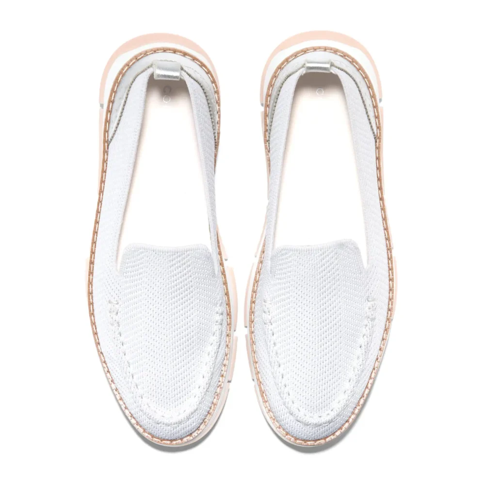 Zerogrand Revel Stitchlite Venetians Microchip Knit Silver Metallic White – Image 4