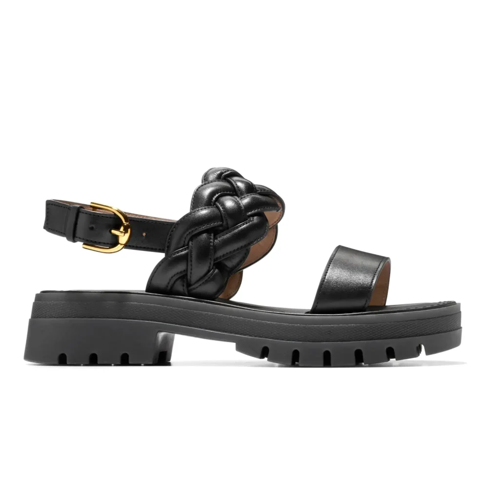 Cressida Lug Sandals Black Ltr