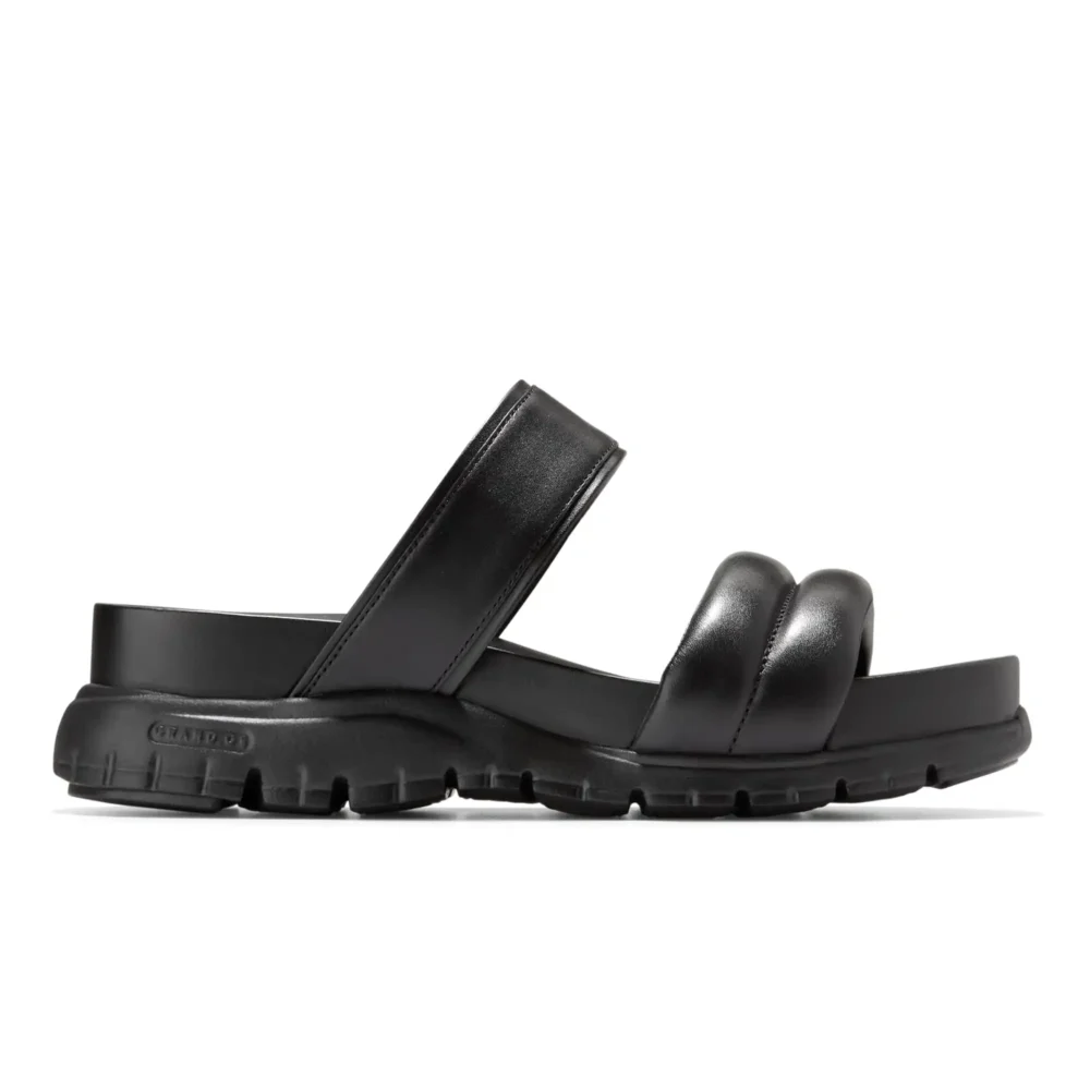 Zerogrand Double Band Slide Sandals Black Black – Image 1