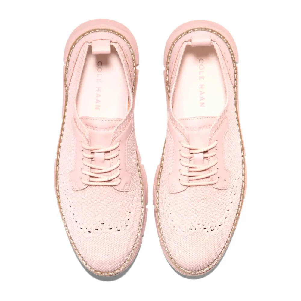 Zerogrand Revel Stitchlite Oxfords Cameo Rose And Ivory Knit Leather Cameo Rose – Image 4