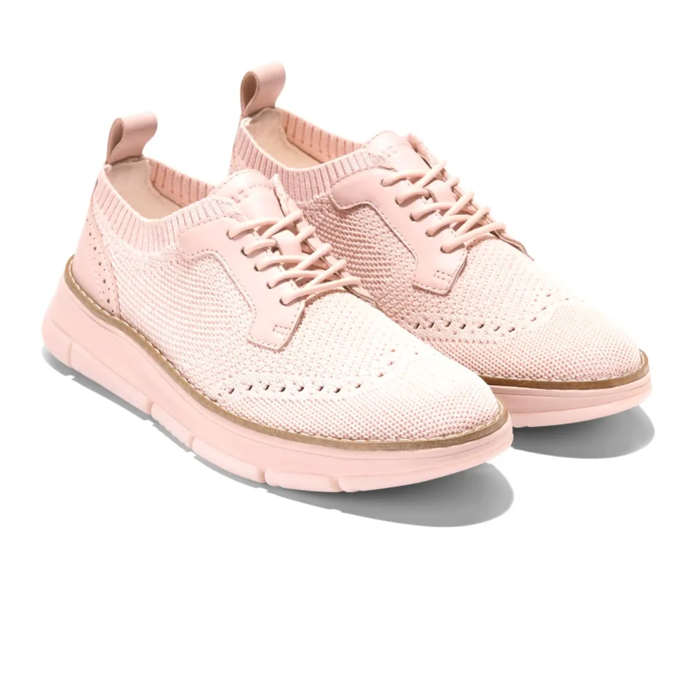 Zerogrand Revel Stitchlite Oxfords Cameo Rose And Ivory Knit Leather Cameo Rose – Image 5