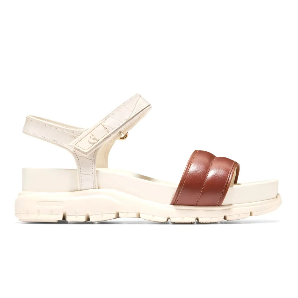 Zerogrand Ankle Strap Sandals Ch Dk Cuoio Ivory Croc Print Ivory – Image 1