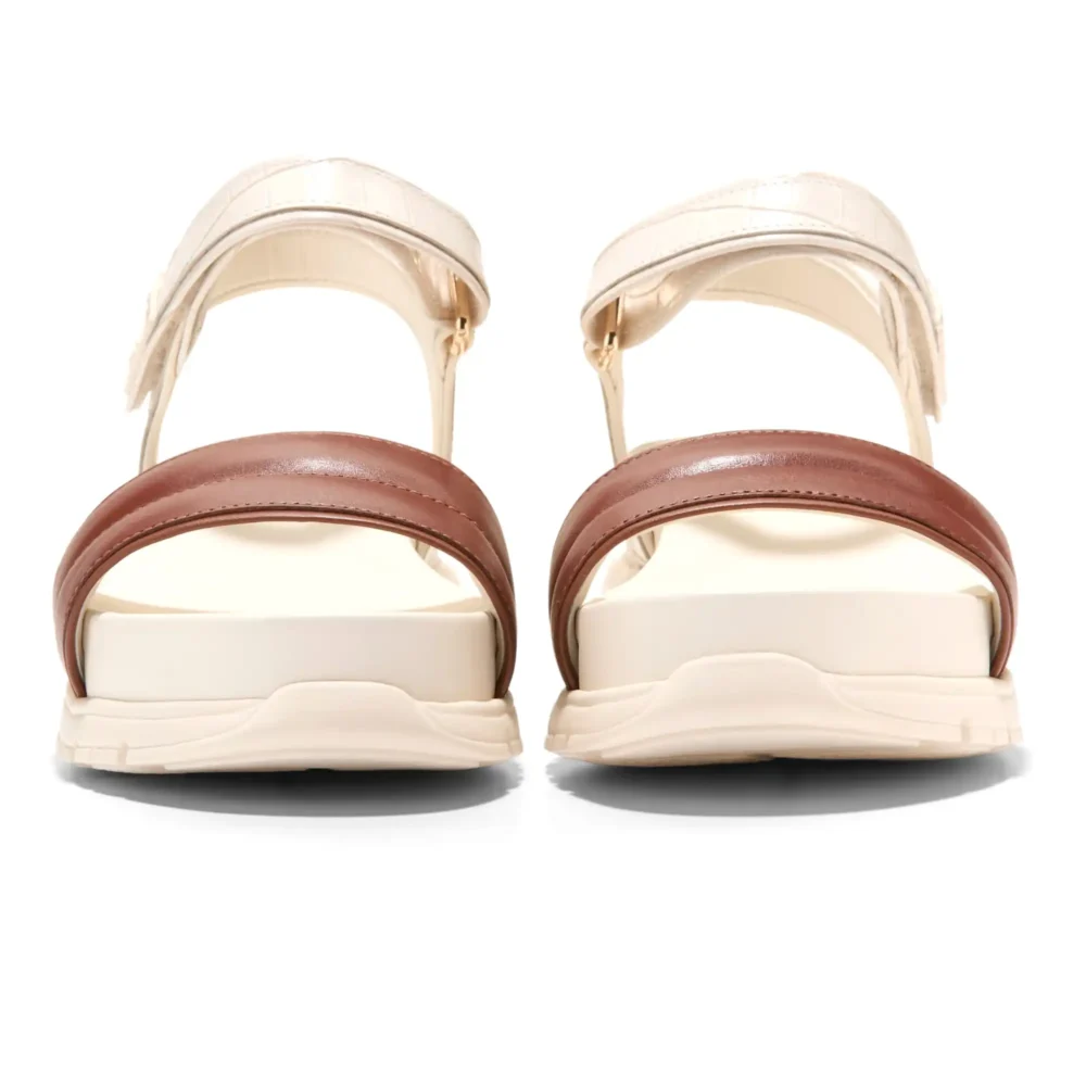 Zerogrand Ankle Strap Sandals Ch Dk Cuoio Ivory Croc Print Ivory – Image 2