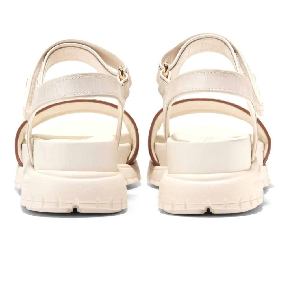 Zerogrand Ankle Strap Sandals Ch Dk Cuoio Ivory Croc Print Ivory – Image 3